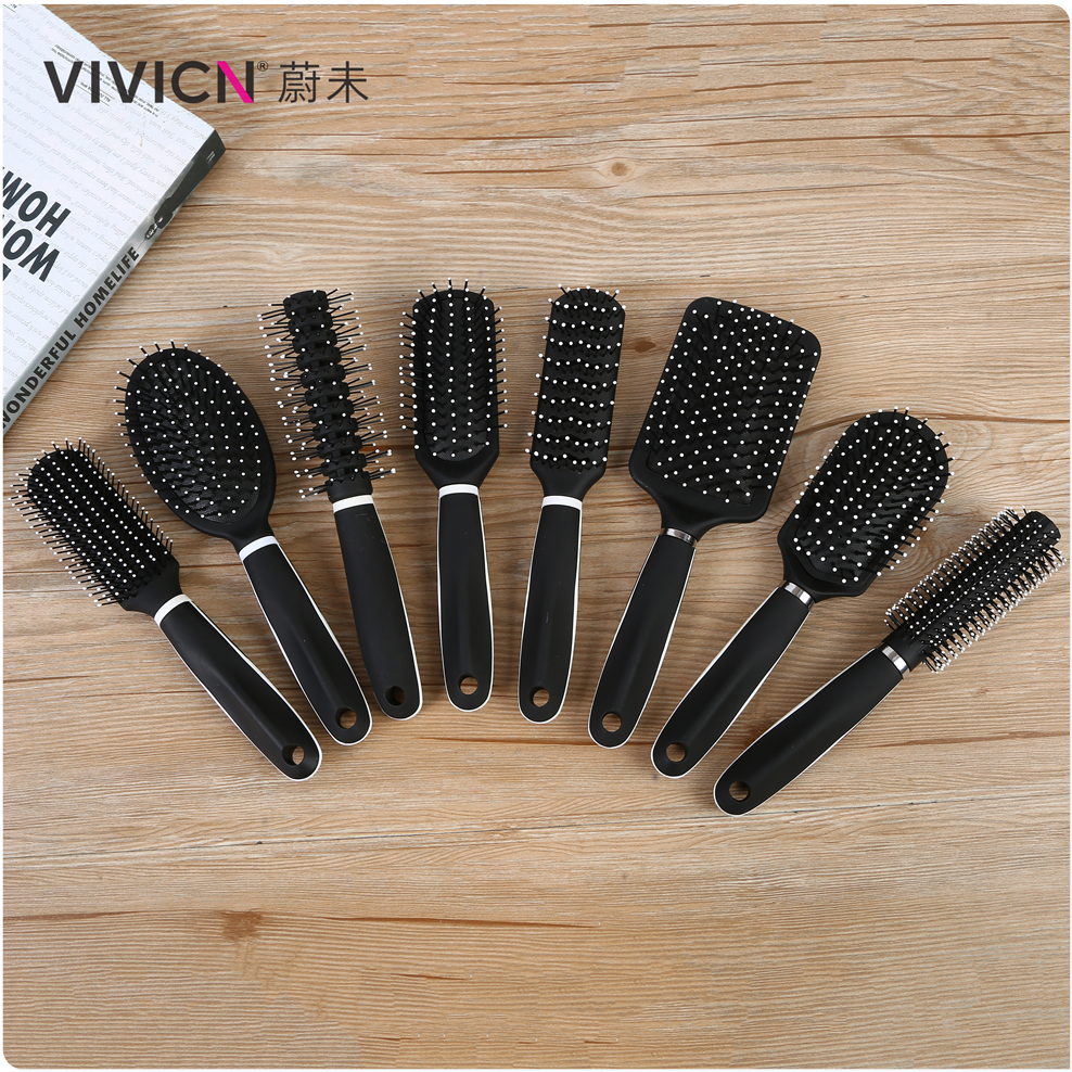 【 Weiwei 】 Airbag anti-static women's comb, plastic round roller comb, rib hair comb, large rib comb, suitable for both blowing, curling and straightening Specification image