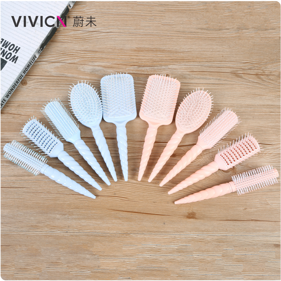 【 Weiwei 】 Spiral handle comb, airbag comb, plastic comb, massage air cushion comb, long hair home, rib comb, curl comb