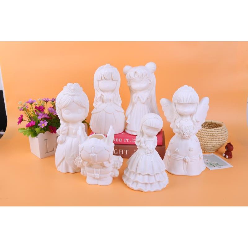 DIY涂色搪胶娃娃彩绘白胚画公仔儿童手工玩偶存钱罐玩具