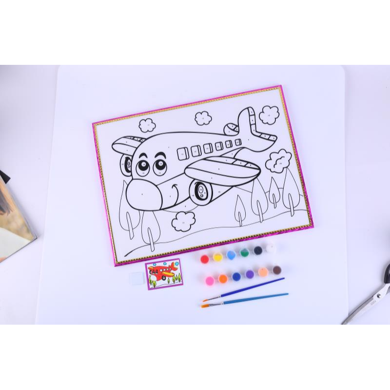 儿童涂鸦画填色颜料手工diy画画套装创意彩绘填色画材料包批发