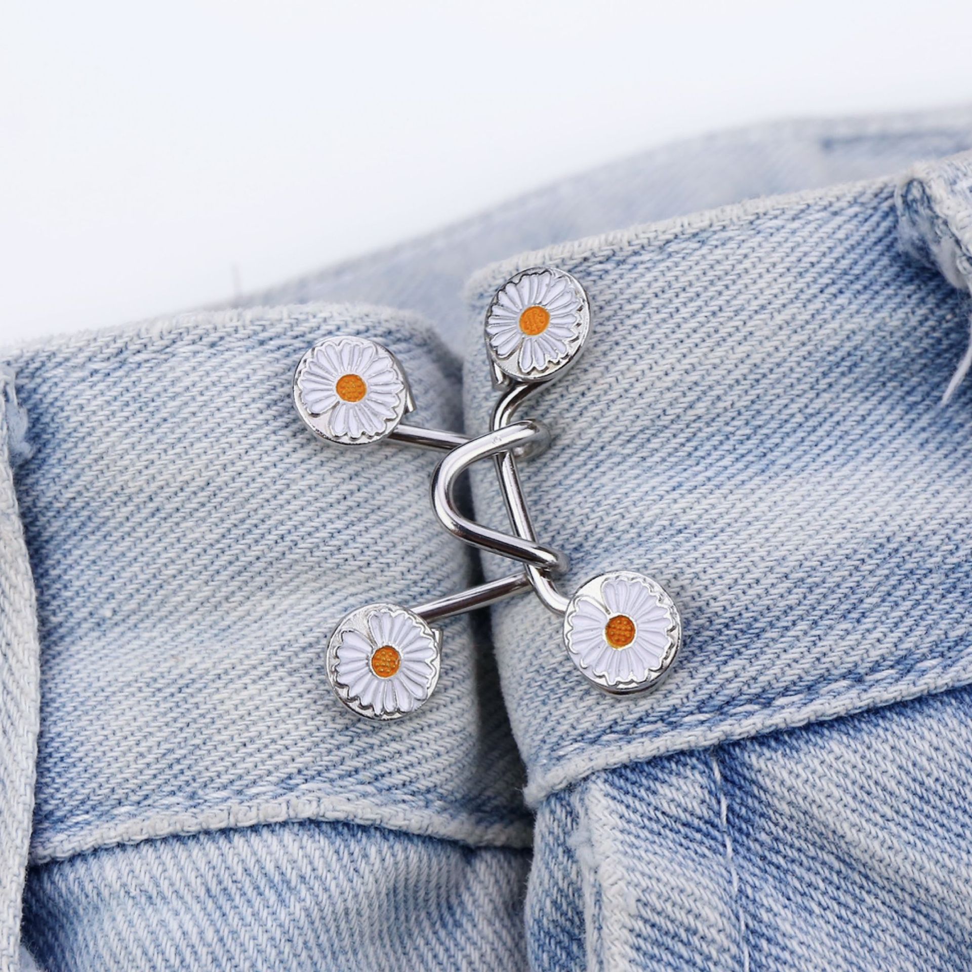 Waist-cinching wonder, nail-free detachable jeans, adjustable metal button waist-cinching button from large to small Specification image
