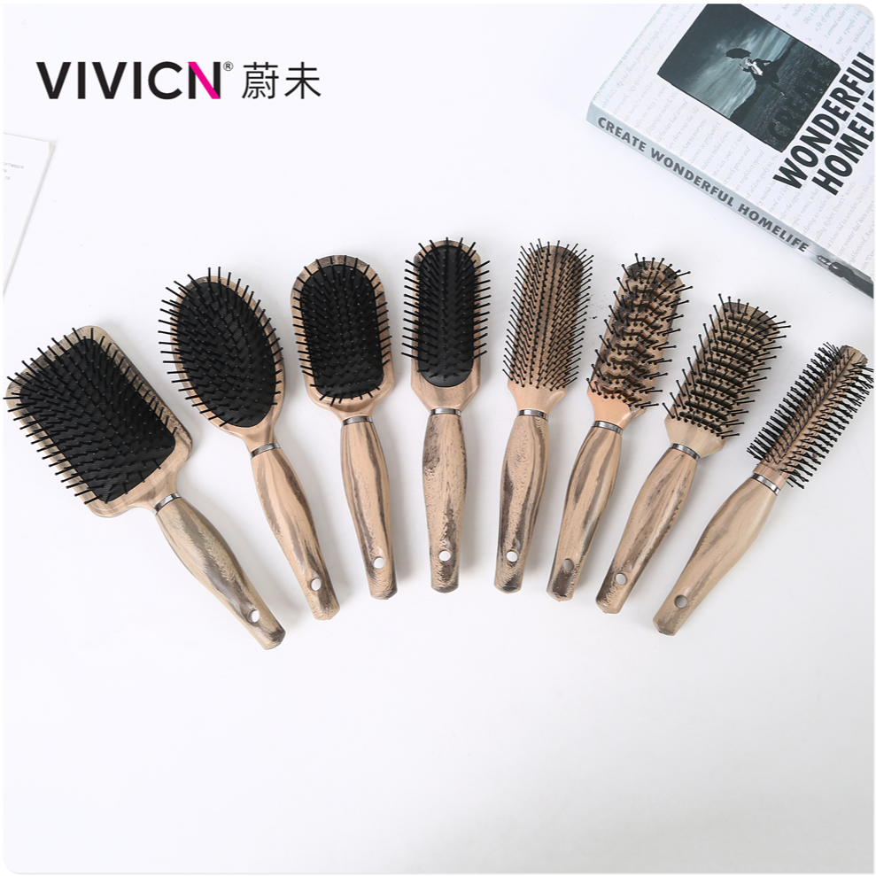 【 Weiwei 】 Wood-grain imitation comb, plastic comb, long hair volumizing tool, air cushion comb, high appearance level, hot sales