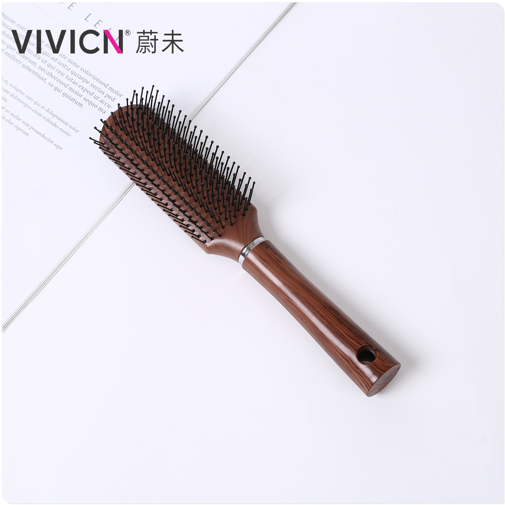 فرجل وامرأة يمشطان من البلاستيك مشوط خشبي مجعد بتسعة صفوف من مشط الشعر الساكنة Specification image