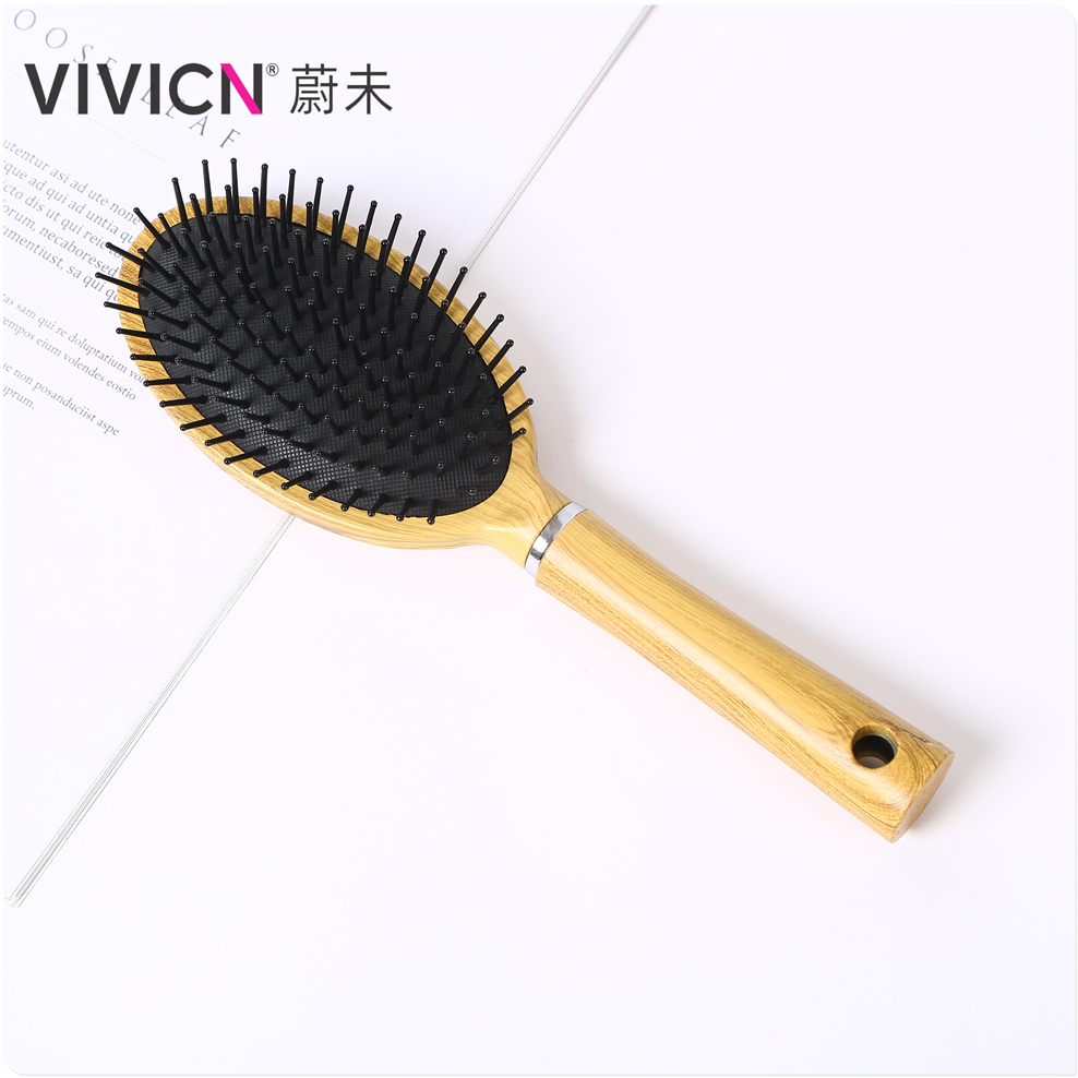 【 Weiwei 】 Wood-grain imitation handle plastic comb, massage air cushion comb, large rib comb, fluffy rib comb, curly comb details Picture