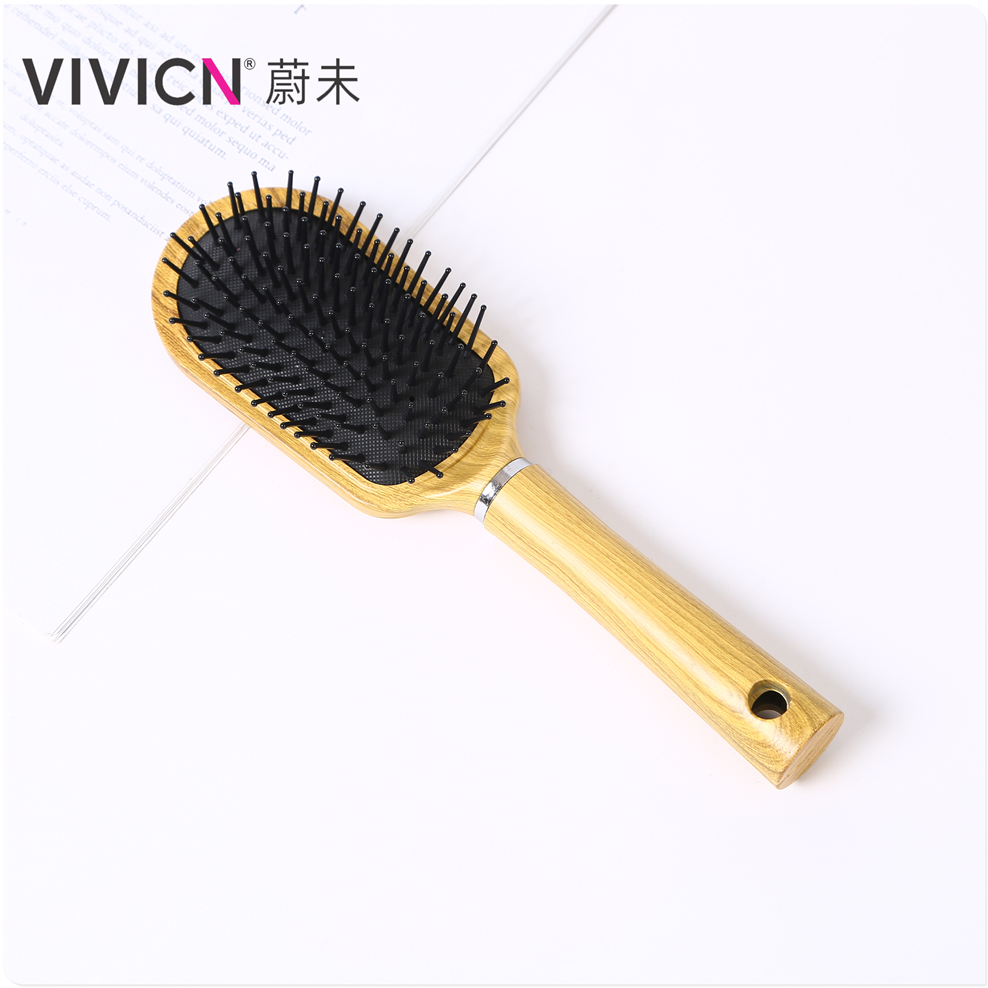【 Weiwei 】 Wood-grain imitation handle plastic comb, massage air cushion comb, large rib comb, fluffy rib comb, curly comb Item Picture