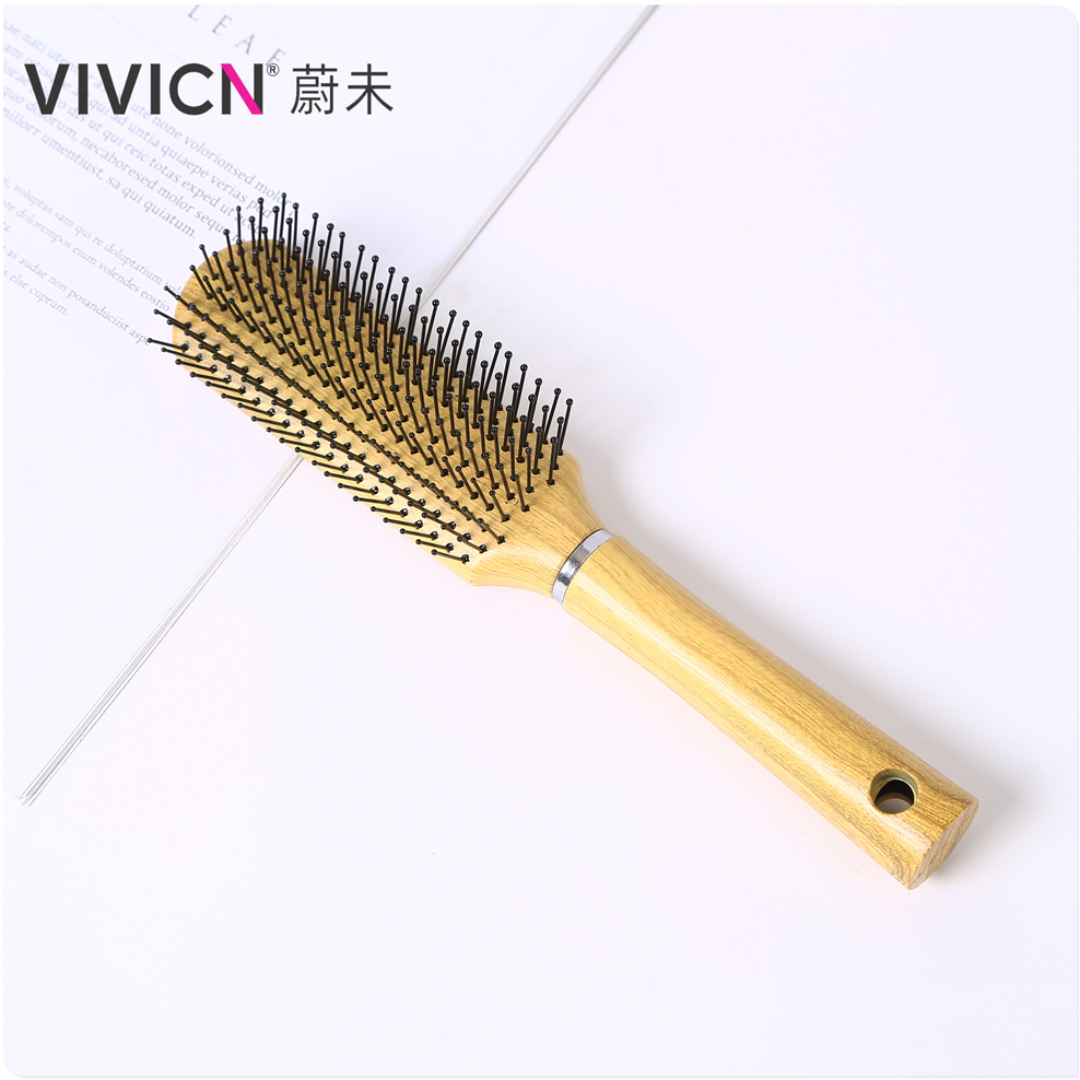 【 Weiwei 】 Wood-grain imitation handle plastic comb, massage air cushion comb, large rib comb, fluffy rib comb, curly comb Specification image