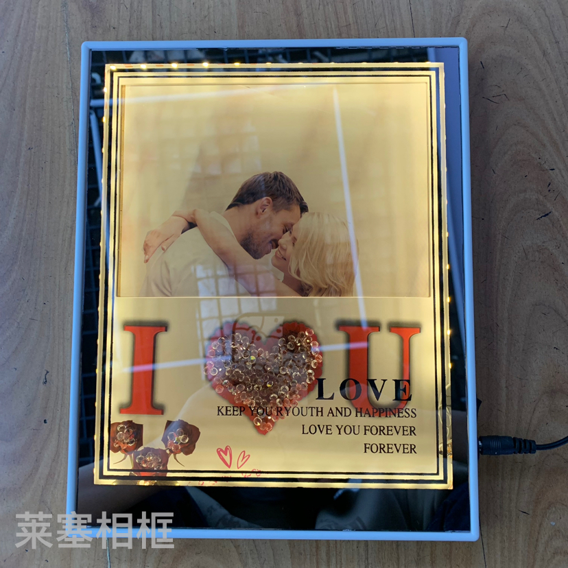 Peacock with diamond led creative decorative items, home decoration handicrafts, photo mirrors with lights, photo frames Specification image