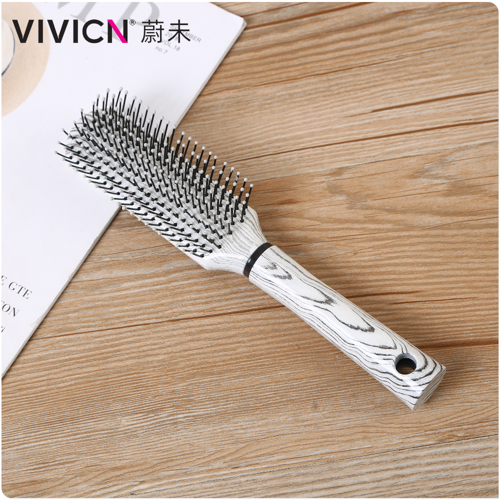 【 Weiwei 】 Imitation wood grain handle plastic hair dryer, massage air cushion comb, large rib comb, fluffy rib comb, shaped comb Item Picture