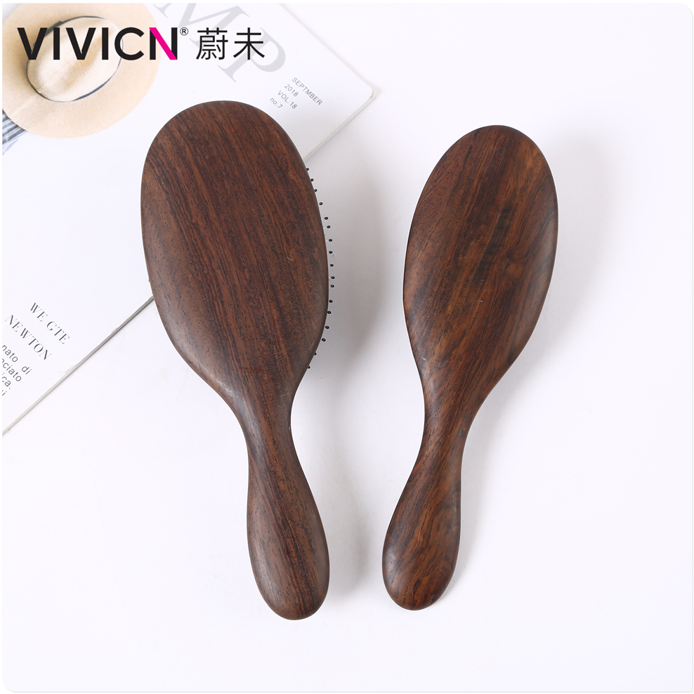 【 Wei Wei 】 Ebony airbag comb, pig bristle comb, skin massage comb, air cushion comb, meridian comb, women's long hair comb details Picture