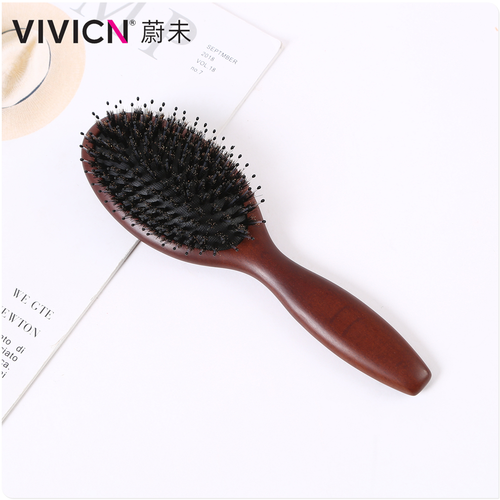 شعر شعر خنزيري أصفر شعر شعر خنزير أصلي، فرشاة شعر خشب أسود Specification image
