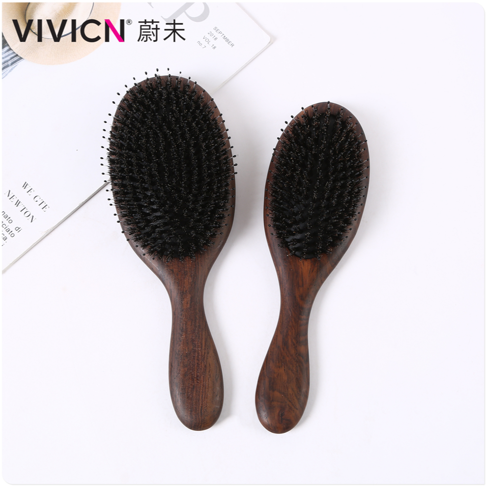 【 Wei Wei 】 Ebony airbag comb, pig bristle comb, skin massage comb, air cushion comb, meridian comb, women's long hair comb