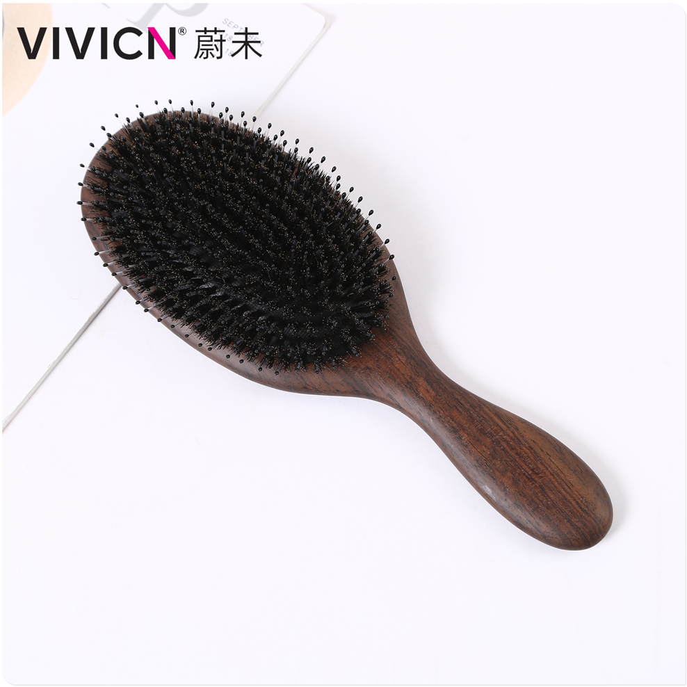 【 Wei Wei 】 Ebony airbag comb, pig bristle comb, skin massage comb, air cushion comb, meridian comb, women's long hair comb Specification image