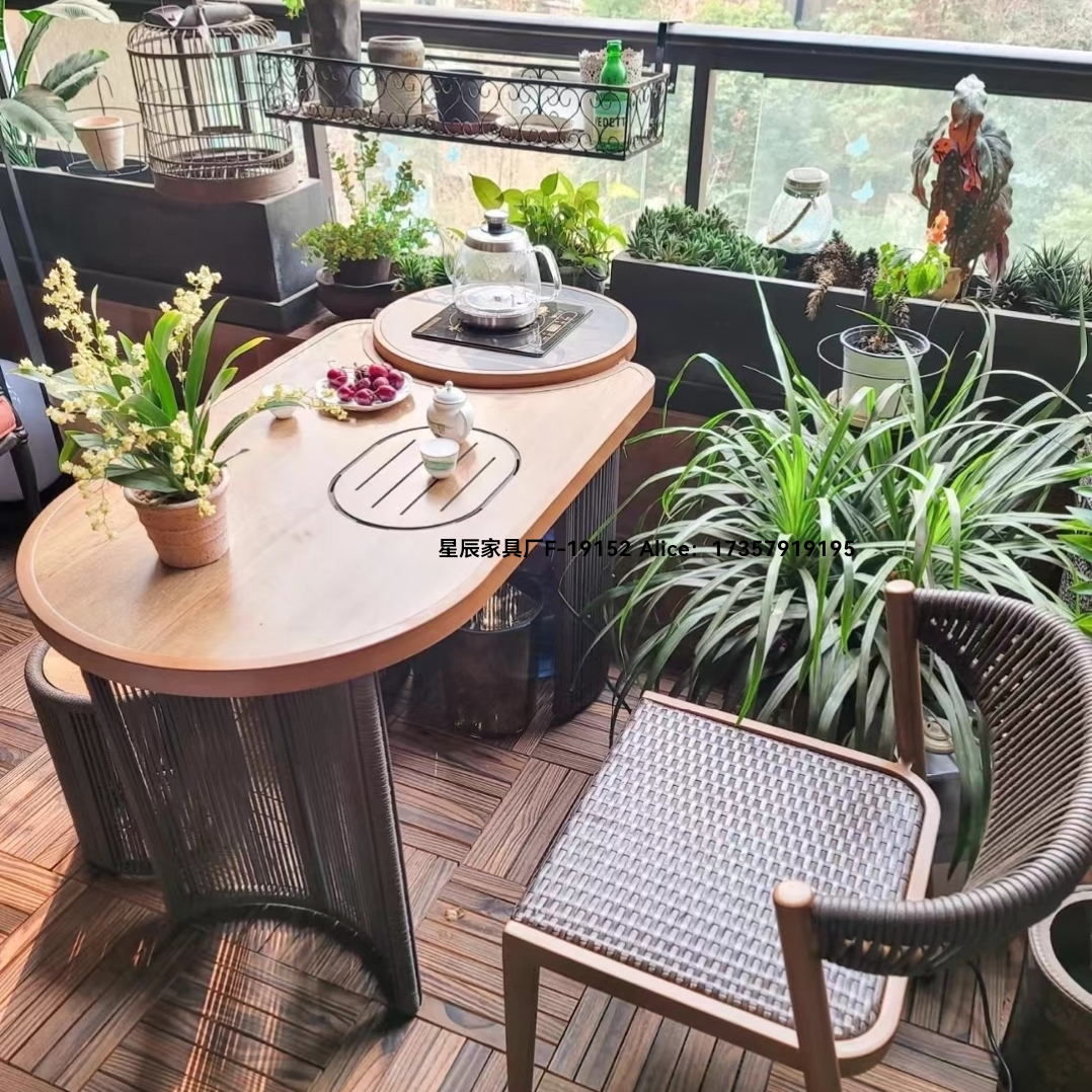 藤编桌椅实物图