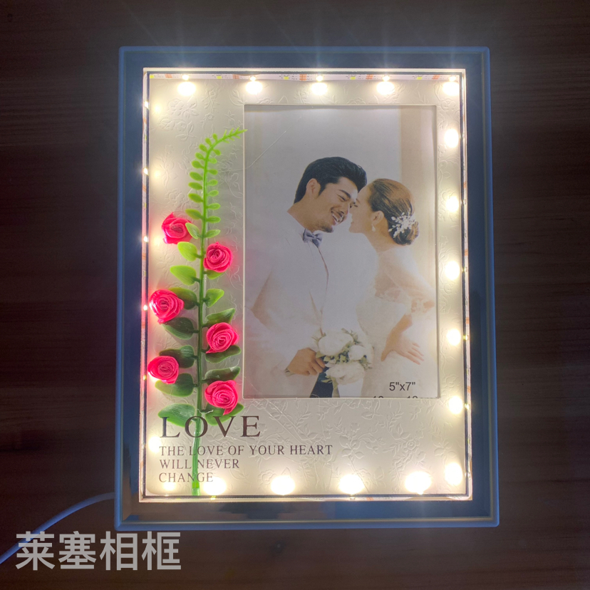 Rose series Led lights, USB interface, creative decorative items, home decoration, living room and bedroom handicrafts, photo frames with lights details Picture