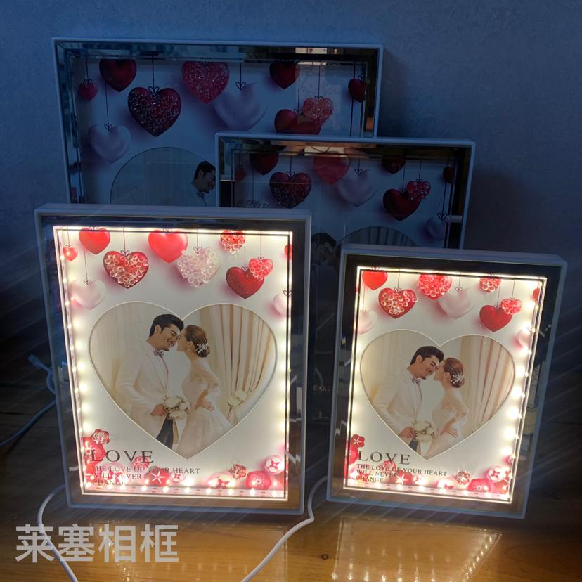 Heart-shaped diamond scattered Led lamp, USB interface, creative decorative item, home decoration, living room and bedroom handicrafts, photo frame Specification image
