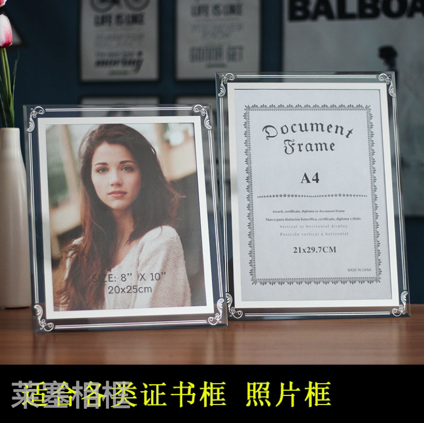 Bilateral gold and silver creative decorative items for home decoration, living room and bedroom handicrafts, crystal photo frames Specification image