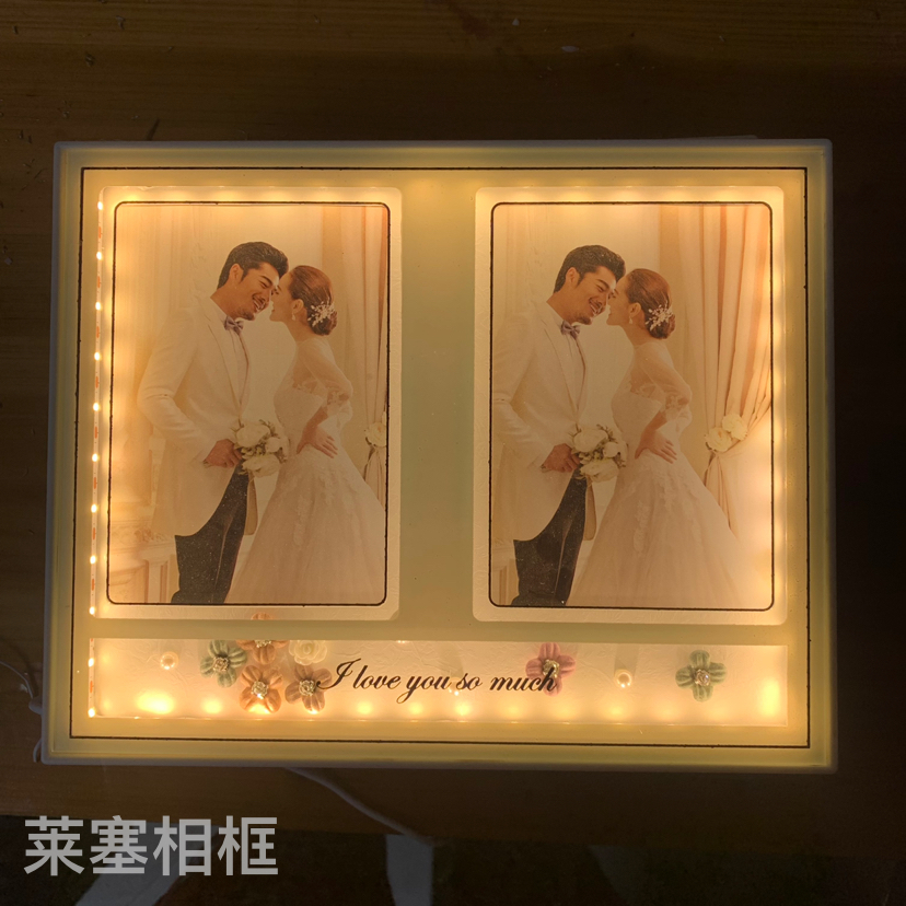 Double-hole LED single-color light, USB interface, creative decorative items, home decoration, living room, bedroom, handicrafts, lighting, photo frame