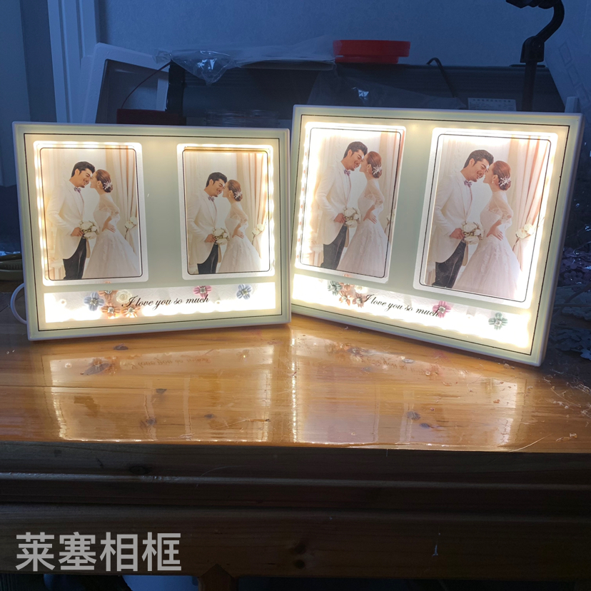 Double-hole LED single-color light, USB interface, creative decorative items, home decoration, living room, bedroom, handicrafts, lighting, photo frame Application Scenario