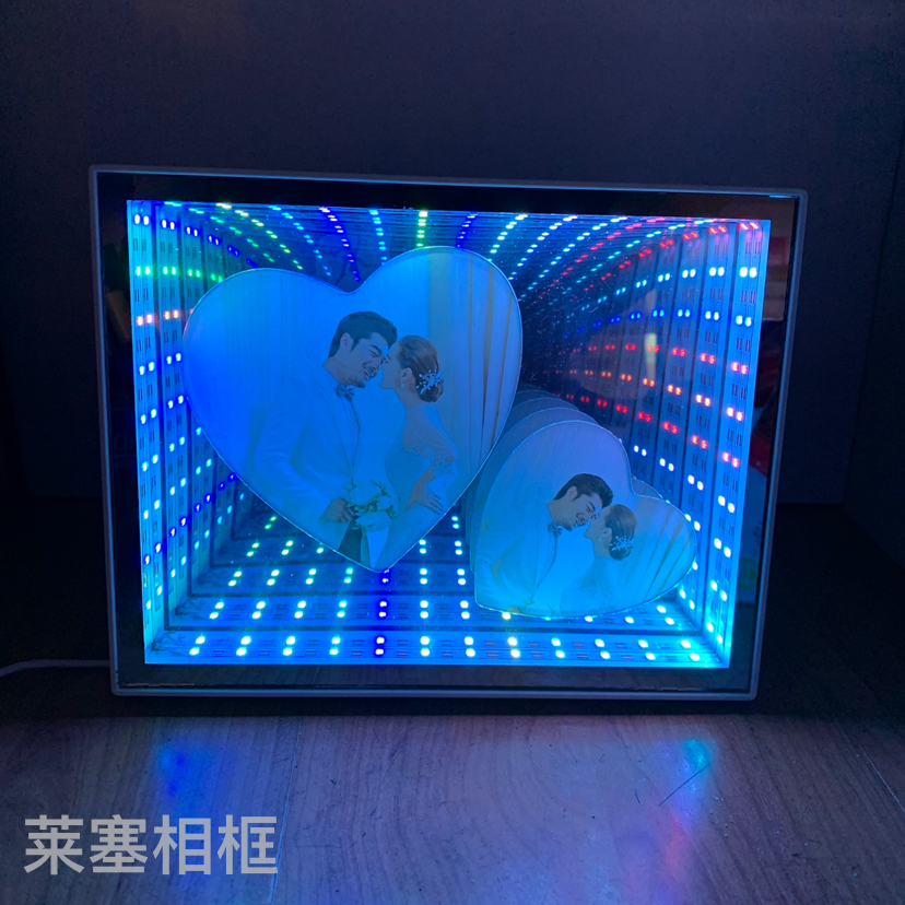 Colorful double-core LED lights, USB interface, creative decorative items, home decoration handicrafts, mirrors with lights, photo frames Application Scenario