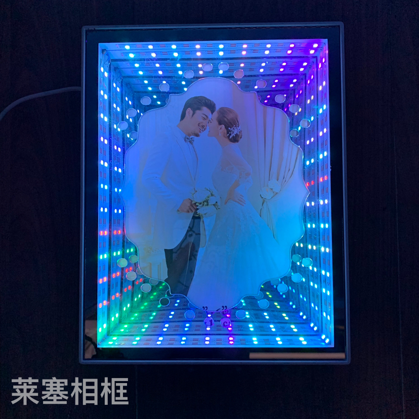 3D coated seven-color Led lights, USB interface creative decorative items, home desk lamps, multi-functional photo frames with lights