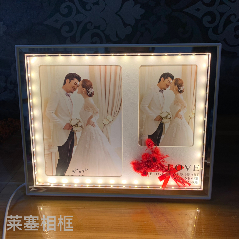 Red flower Led lamp, USB interface, creative decorative item, home decoration handicraft, bedroom bedside lamp, photo frame