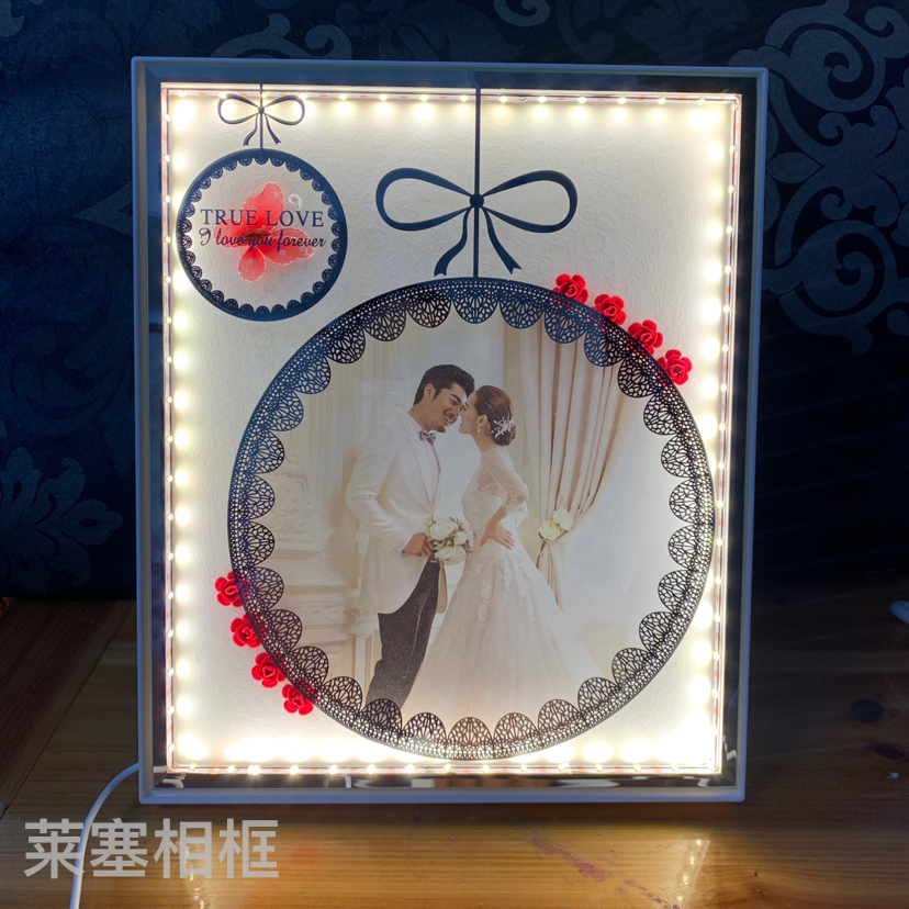 Butterfly-shaped round LED lamp, USB interface, creative decorative item, home decoration handicraft, bedroom bedside lamp, photo frame Specification image