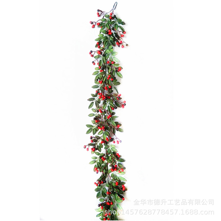 Cross-border e-commerce manufacturers supply hotel and shopping mall scene decorations, Christmas hanging ornaments, ornaments, red fruits, leaves and vines Specification image