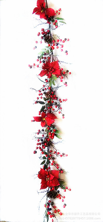The manufacturer supplies hotel and shopping mall scene decoration, Christmas hanging ornaments, ornaments, red fruits, Christmas flowers and rattan DIY details Picture