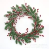 Desheng Thanksgiving Decoration Cross-border e-commerce Amazon Red Fruit, Snow, Frost, snow Powder Flower Wreath Christmas decoration Specification image