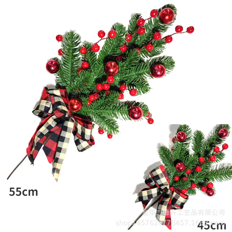 Desheng 2022 Christmas Decorations: Red fruit PE pine cuttings, vase flowers, home hanging ornaments Application Scenario