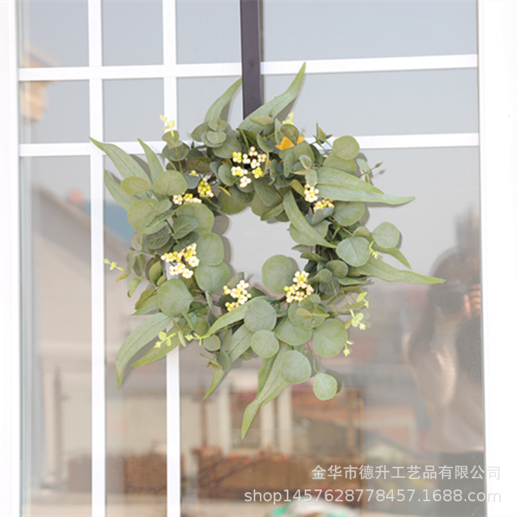 Desheng 2021 Cross-border E-commerce Amazon Spring Color Eucalyptus Leaf Green Fruit Simulation Flower Ring Decoration Manufacturer Wholesale details Picture