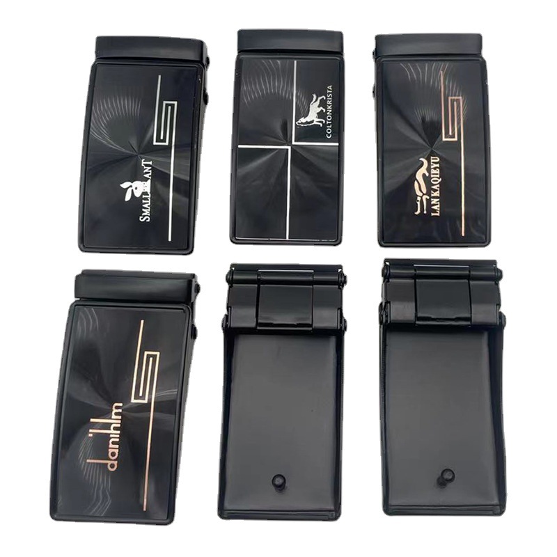 40 Men's belt with smooth buckle, men's alloy plate buckle belt, perforated buckle belt, cowhide, versatile, perforated buckle