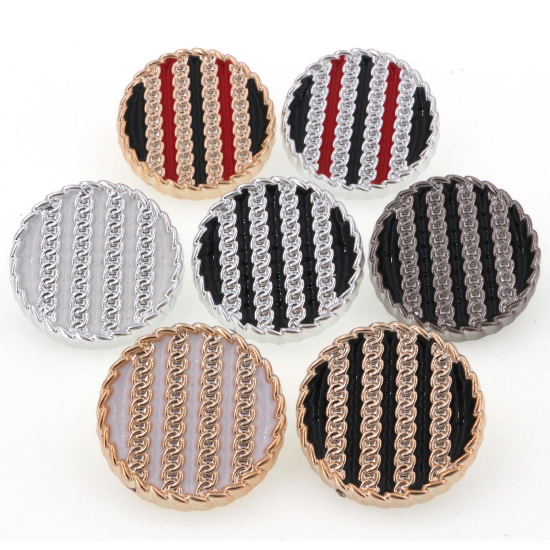 Round small fragrance electroplated color chain pattern coat coat clothing accessories plastic high button wholesale full figure