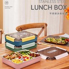不锈钢保温饭盒便携带盖分格可带汤学生上班族便当密封餐盘便当盒