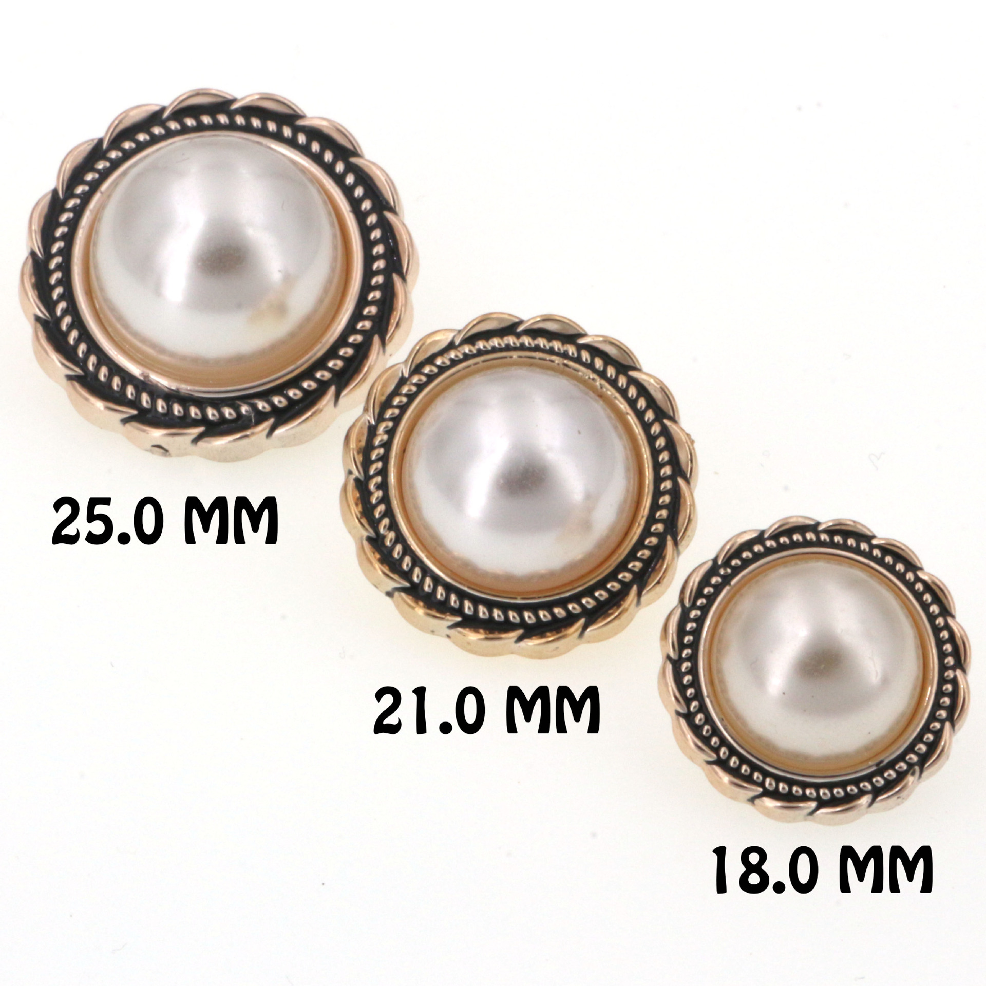 Electroplated color round small fragrance high light pearl coat clothing headwear plastic high button wholesale Specification drawing
