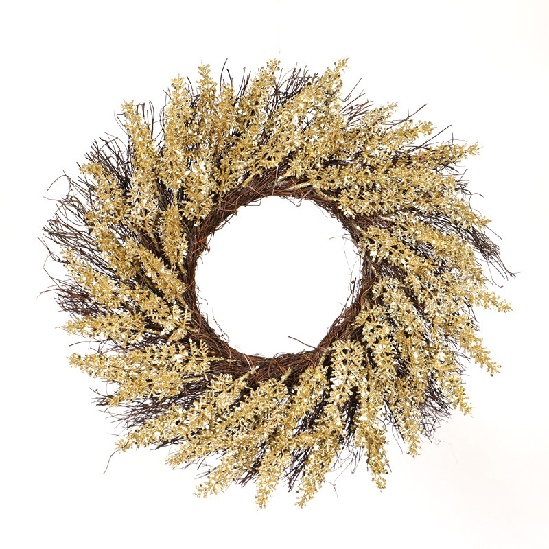 Desheng Factory Direct sales of Christmas decorations and ornaments for hotel scenes, DIY wheat ears, sunrings, decorative lights and flower garlands