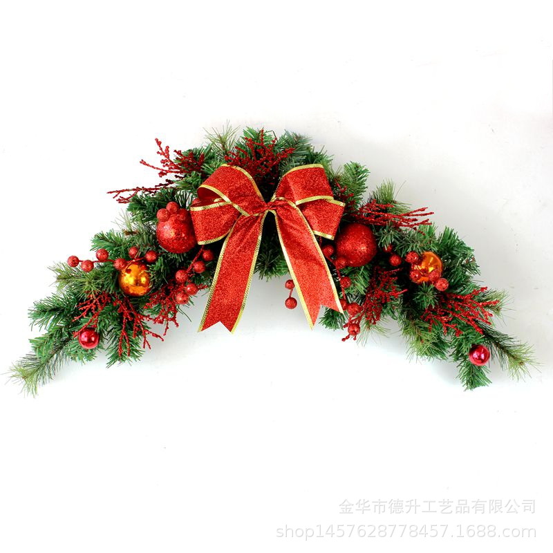 Desheng Cross-border E-commerce Christmas wreath, rattan door lintel, upside-down tree, hotel scene decoration, Christmas hanging ornaments Item Picture