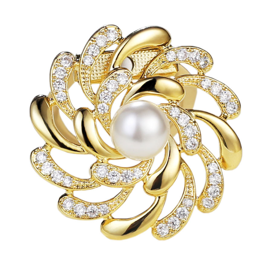 Pearl brooch, brooch flower pin, 2023 new trendy silk scarf buckle, high-end dual-purpose luxurious women's dress corner buckle Item Picture