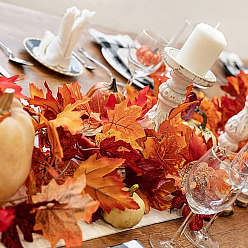 Wholesale of decorative simulation artificial maple leaves, vines, ceiling leaves, plants, flowers, vines and vines Application Scenario