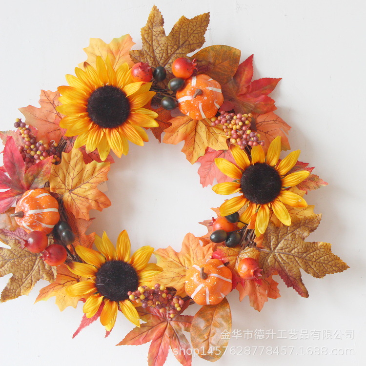 Desheng Factory supplies gratitude Harvest Halloween, autumn maple leaves, pumpkins, willow leaves, vines, and lantern garlands for DIY details Picture