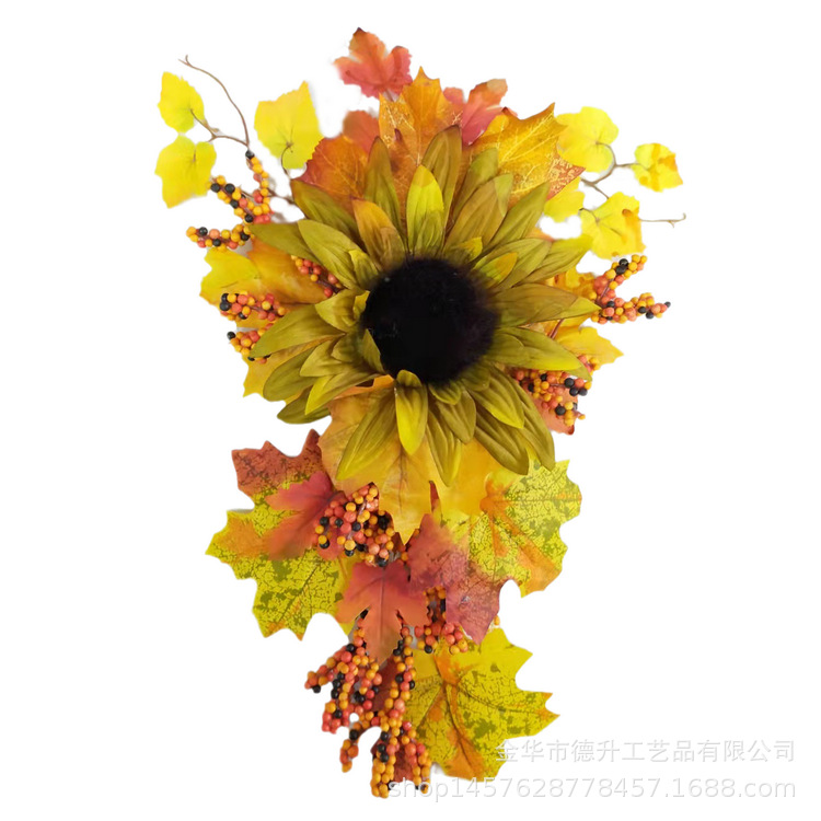Cross-border e-commerce manufacturers supply Thanksgiving Day, Harvest Festival, Halloween, autumn maple leaves, sunflower wall hangers and ornaments