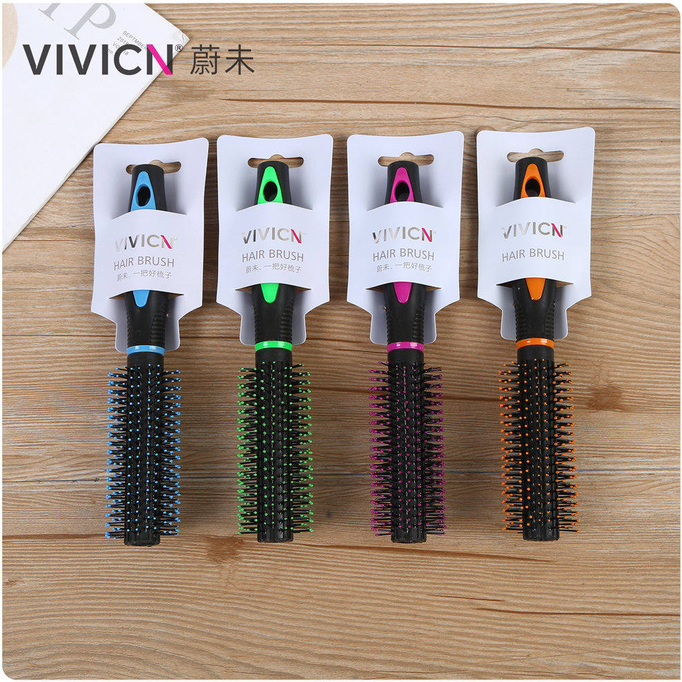 【 Weiwei 】 Curly hair comb with inner buckle for home use, styling comb, salon head comb, cylindrical curly comb, anti-static rolling comb