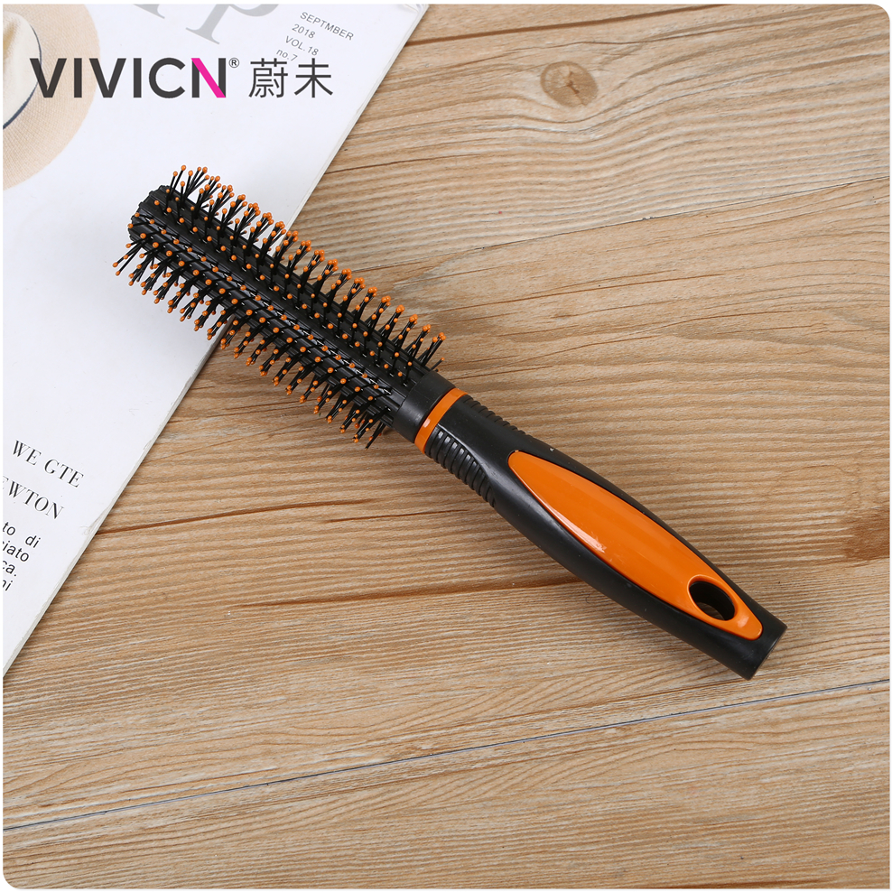 【 Weiwei 】 Curly hair comb with inner buckle for home use, styling comb, salon head comb, cylindrical curly comb, anti-static rolling comb Specification image
