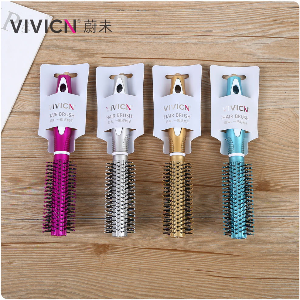 【 Weiwei 】 Curly hair comb for women, long hair comb for home use, inner button straightening hair dryer, large cylindrical roller comb