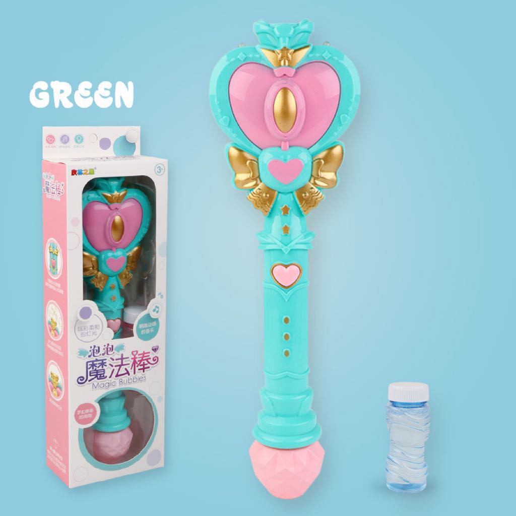 Heart-shaped bubble machine, children's handheld electric bubble stick toy, girls' fairy wand, magic wand, Internet celebrity, play during the Spring Festival Item Picture
