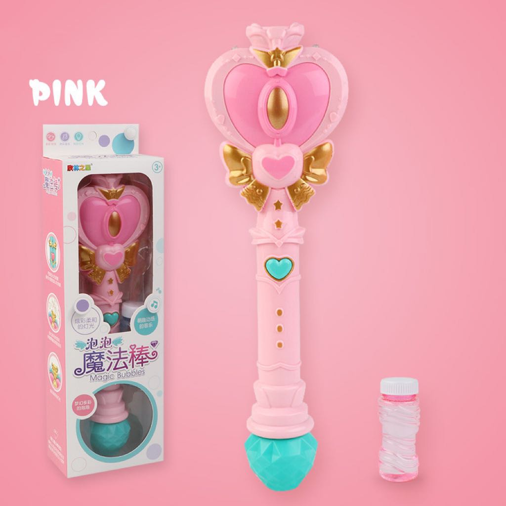 Heart-shaped bubble machine, children's handheld electric bubble stick toy, girls' fairy wand, magic wand, Internet celebrity, play during the Spring Festival Application Scenario