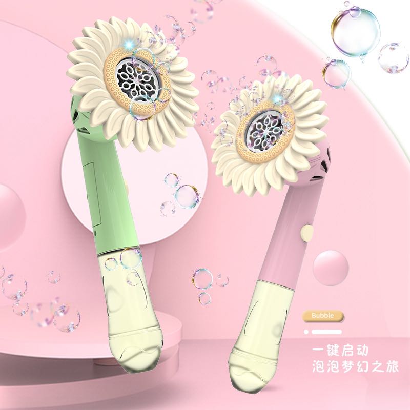 The new Sunflower bubble machine is a fully automatic leak-proof children's handheld bubble machine that has become a bestseller for wholesale at street stalls Specification image