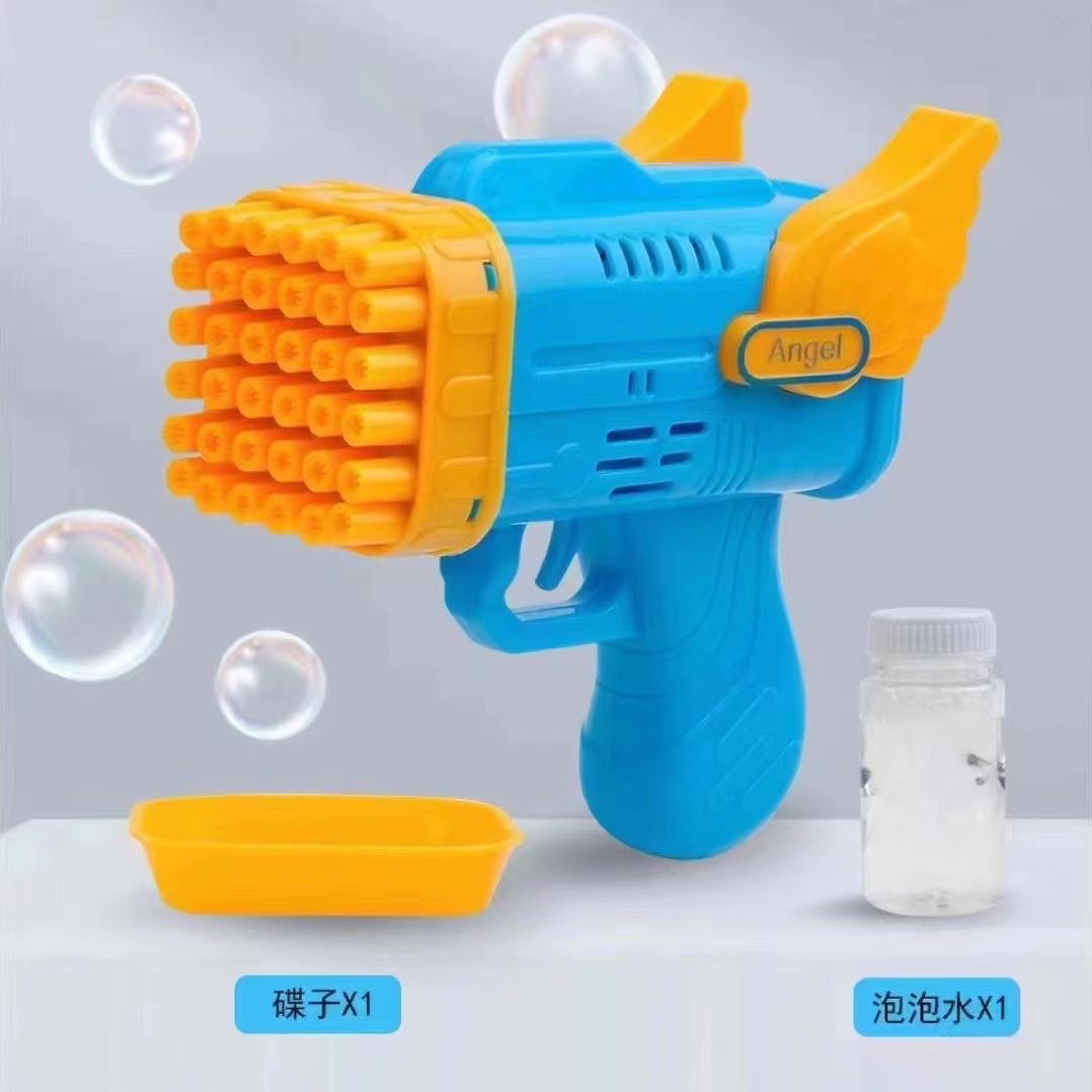 Angel Bubble Machine, children's fully automatic bubble toy, 42-hole Gatling bubble gun, street stall toy wholesale Application Scenario
