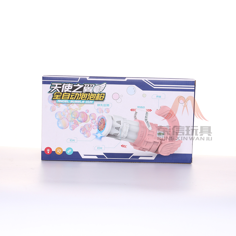 The children's handheld Gatling bubble machine, a popular online hit, is an automatic cartoon multi-hole bubble machine and a street toy details Picture