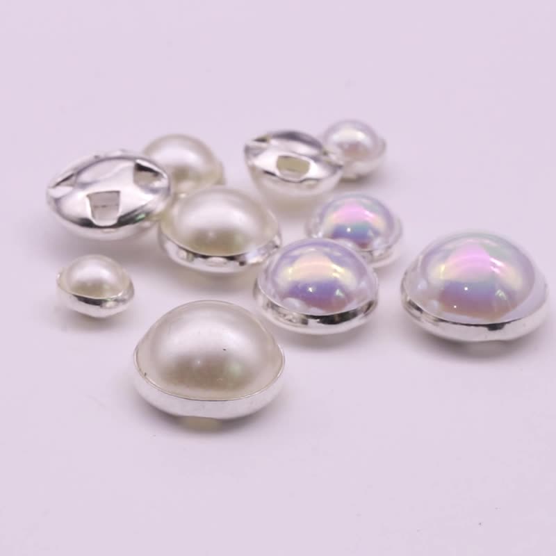 Cross-shaped hand-sewn ABS imitation pearl high-brightness pure white off-white flat-bottomed half-sided pearl clothing hand-sewn diy accessories